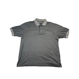 Grand Slam Shirt Men's Large Gray Tatami Pattern Cotton Short Sleeve Performance
